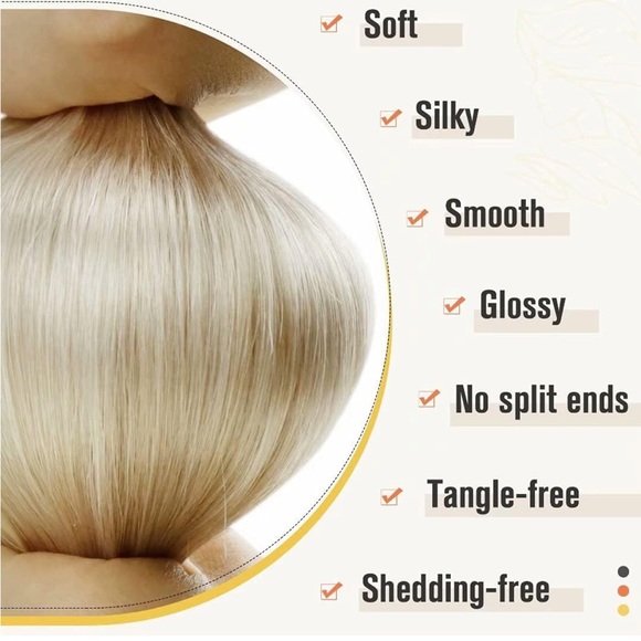 14” Nano Beads Hair Extensions Platinum Blonde Human Hair 50g/50s - Picture 2 of 6